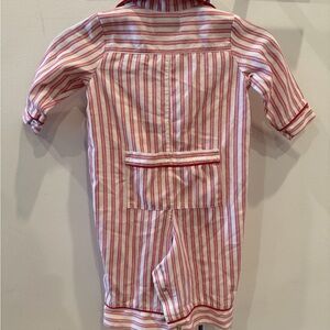 Classic Red & White Striped Kids Pajama Romper